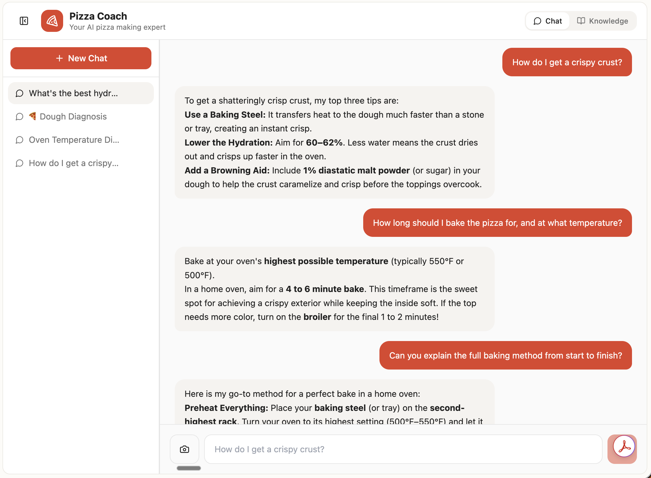 AI Pizza Coach interface